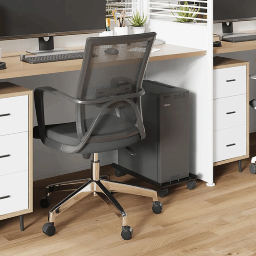 Adjustable Carbon Steel PC Stand 7.87-10.43in 4 Caster Wheels Computer Tower Stand Gaming PC Holder Home Office