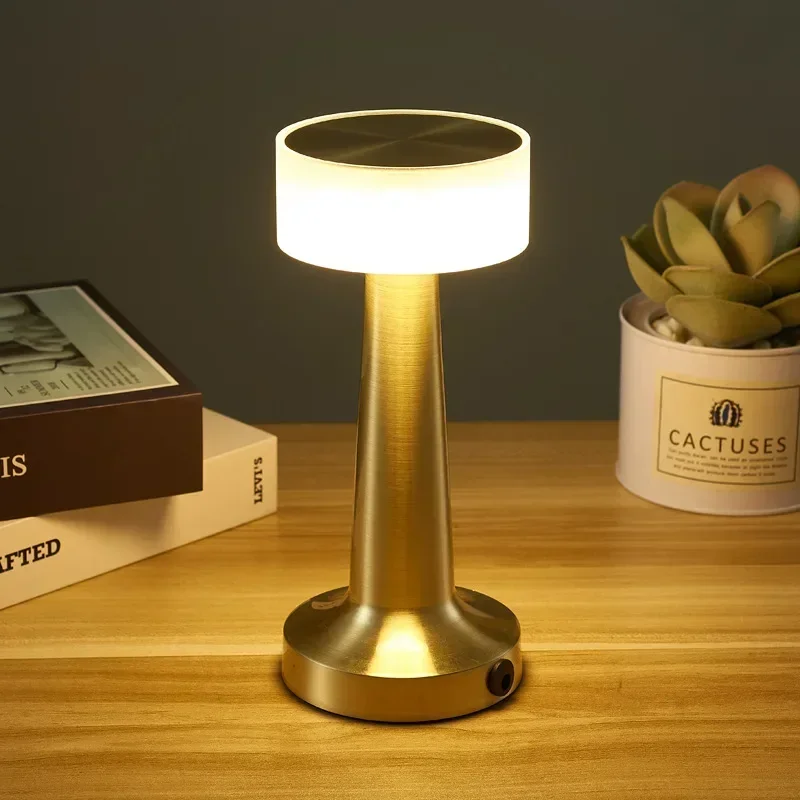 LED Bar Table Lamp Bar/Coffee/Restaurant Desktop Decor Night Light Rechargeable Touch Sensor Wireless Bedroom Reading Lamp