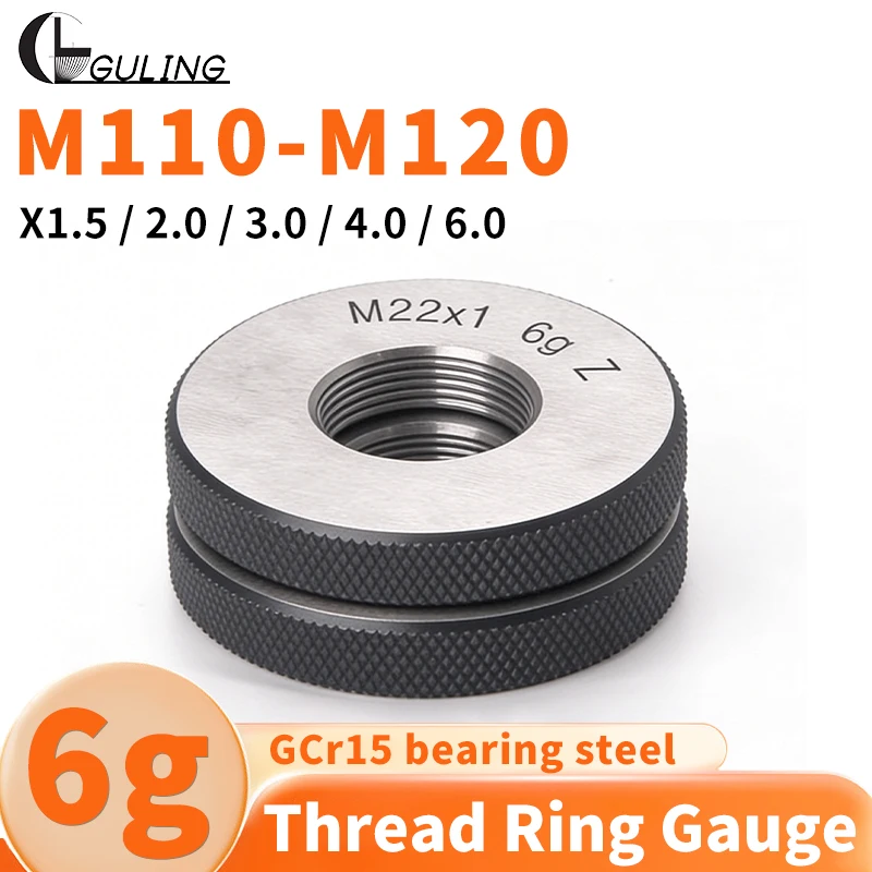 

1SET(1*GO+1*NOGO) 6g Accuracy Standard Metric Fine Tooth Thread Ring Gauge Measure Tool M110-M120 X1.5/2/3/4/6
