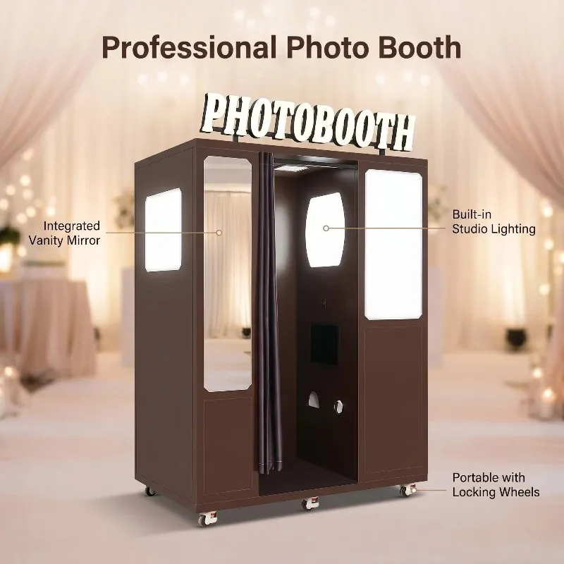 Portable Photo Booth Machine Magic Mirror Photo Booth Kiosk Selfie Printer Event Rental Business OME