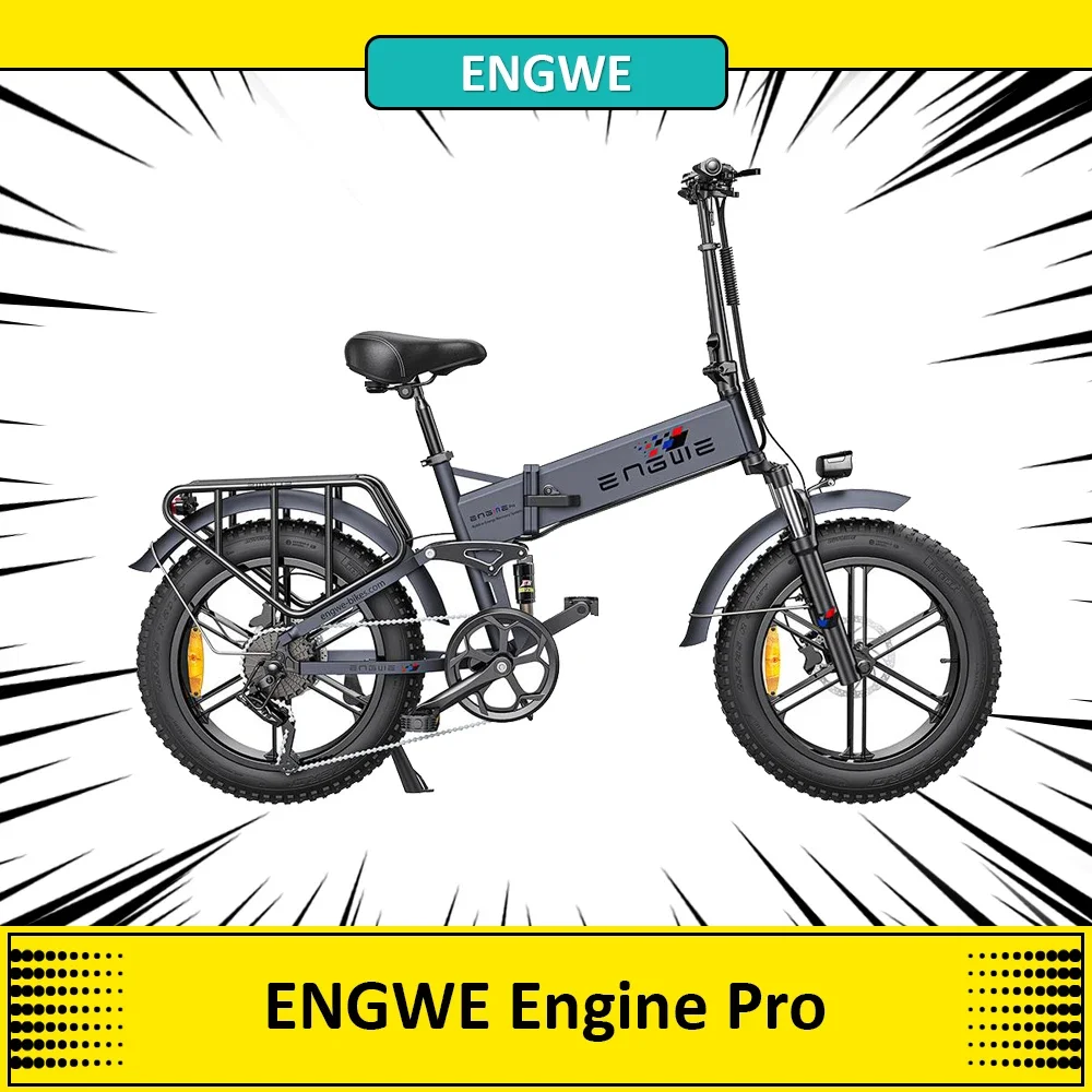 ENGWE ENGINE Pro Folding Electric Bicycle 20*4 inch Fat Tire 750W Brushless Motor 48V 16Ah Battery 45km/h Max Speed up to 120km