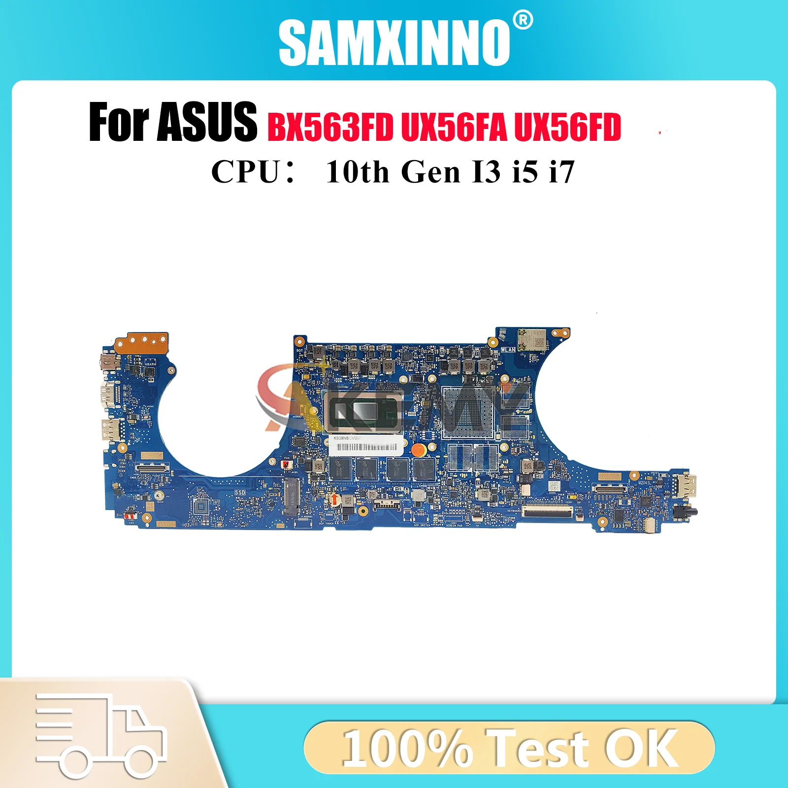 

UX563FA Laptop Motherboard For ASUS ZenBook BX563FD RX563FD UX56FA UX563 Q536FD UX56FD Notebook Mainboard With 10th Gen I3 i5 i7