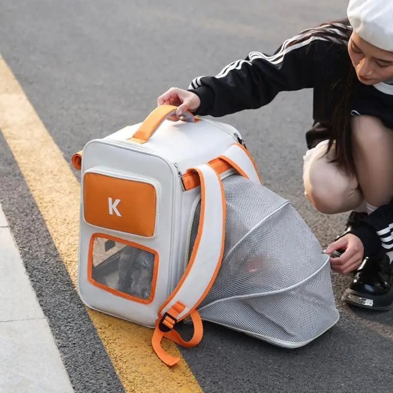 

Петухой рюкзак кошек Сумка Сумка Мягкая большая способность с воздухопроницаемыми домашними животными.