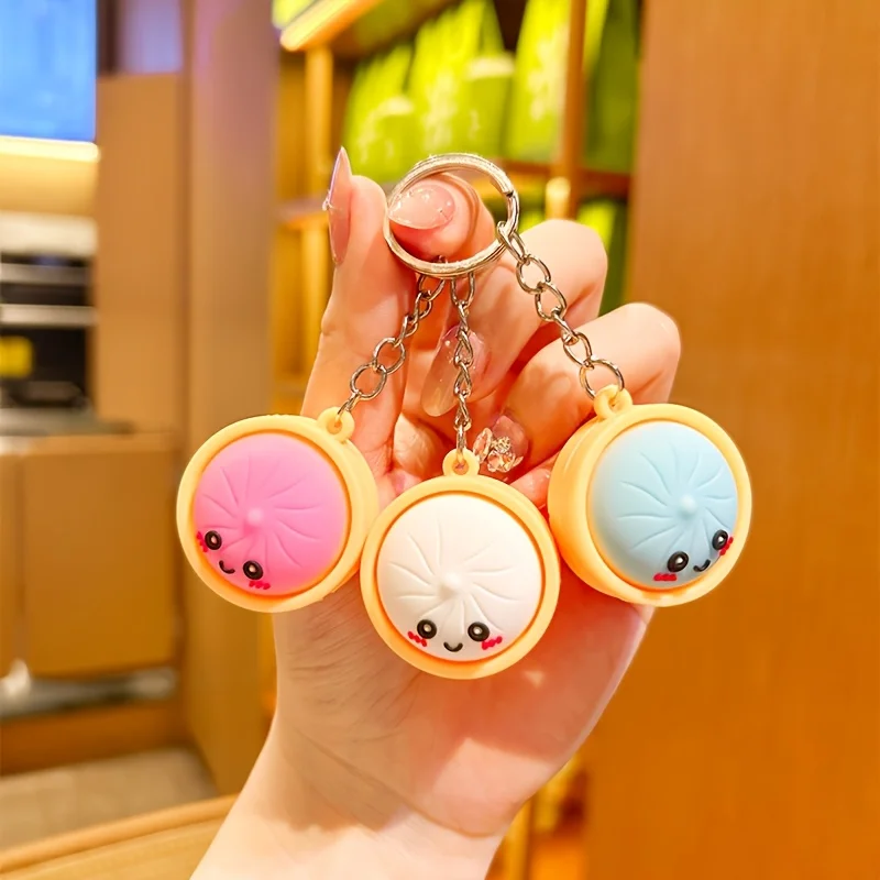 6/18 Stück Niedliche Dumpling-Schlüsselanhänger, Mini-Baozi-Anhänger Geschenkset für Preise, Taschenfüller, Rucksack-Charm-Deko, Zufällige Farben – Detail 7