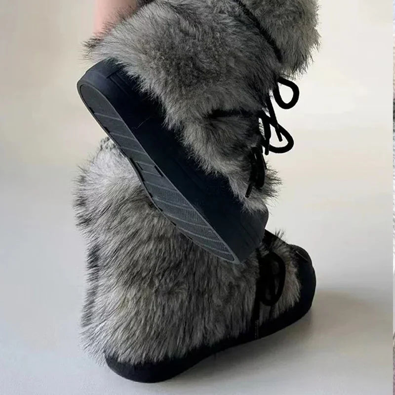 

Fashion Short Plush Flats Cotton Shoes 2026 Trend Warm Cozy Winter Botas Mujer Bow Platform Women Snow Ankle Boots Fur Designer