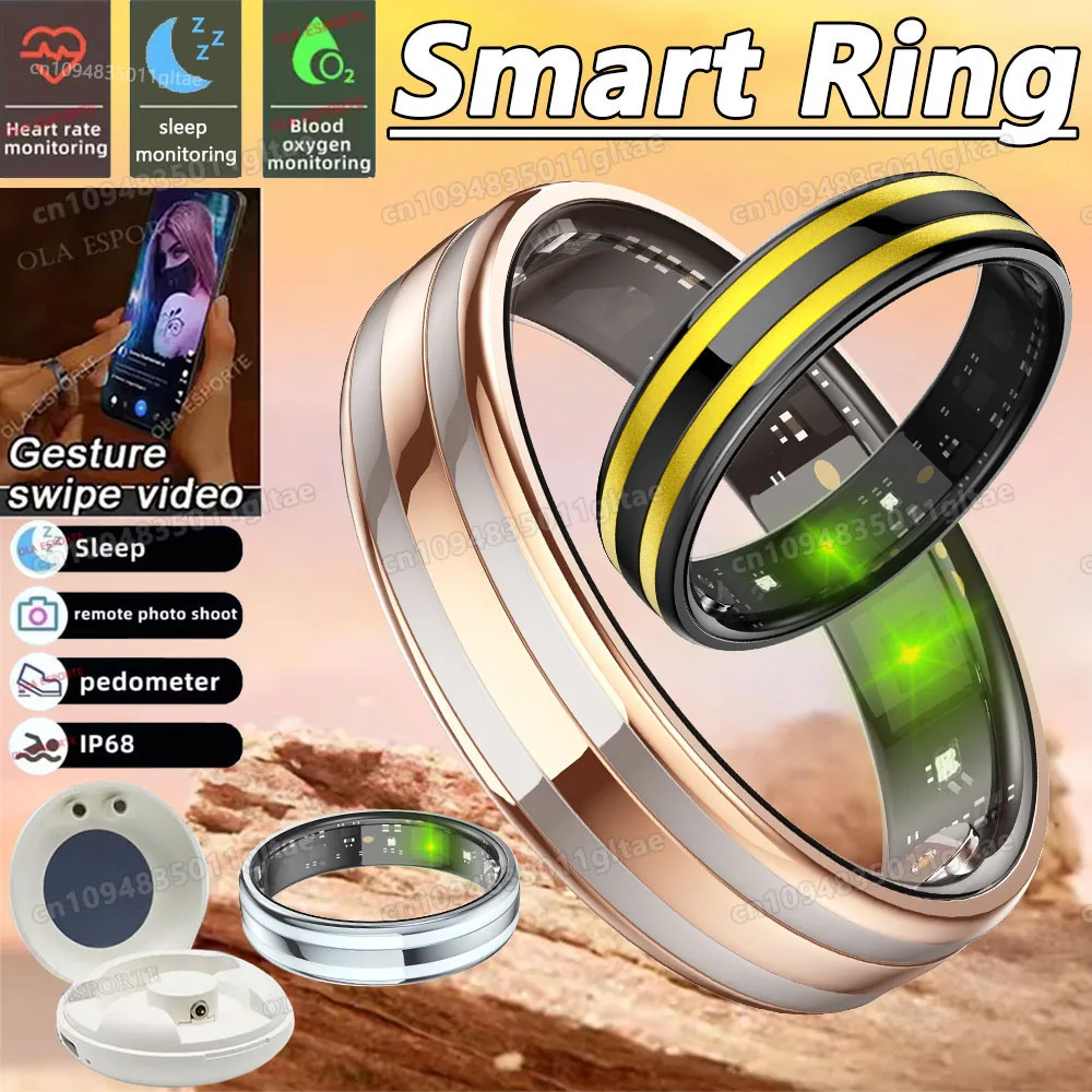 

Gesture Sensing Smart Ring Health Monitor Smart Ring Outdoor Waterproof Ring Real HRV Monitor Heart Rate Blood Oxygen Sport Ring