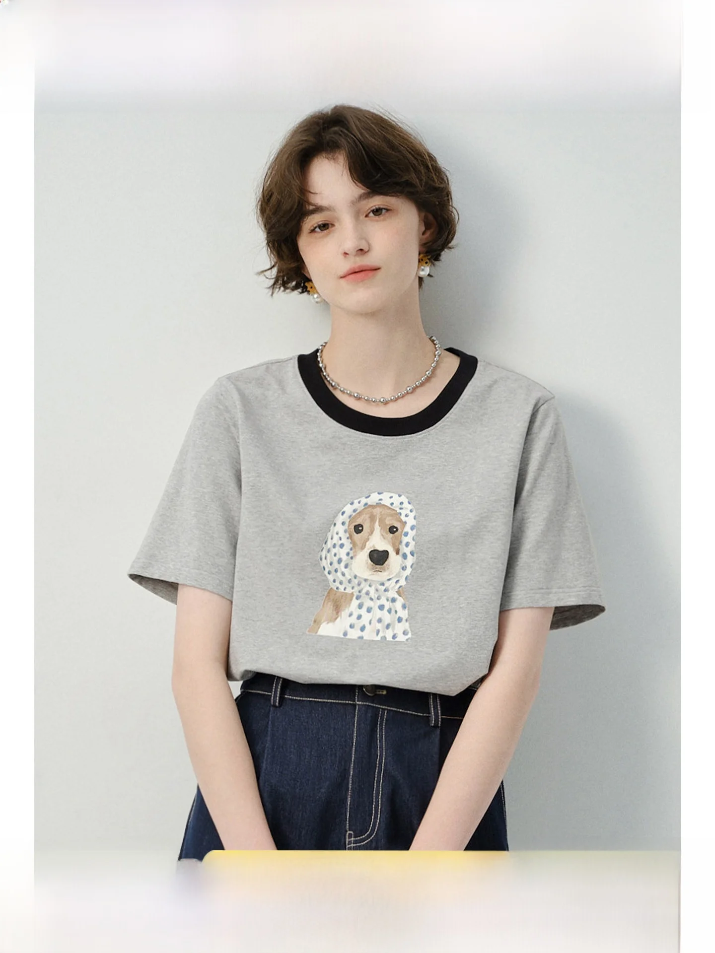 

plus Size Women's ort Sve T-irt round Ne Print Slimming Summer New Sle Cover Belly Big Size Women's Top