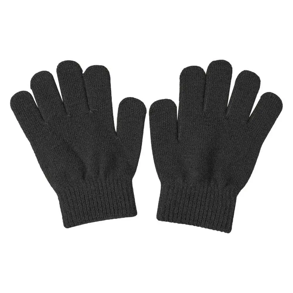 For 6-10 Years Old Kids Boys Girls Winter Cold and Warm Gloves Anti-slip Cycling Gloves Touchscreen Knit Finger Gloves