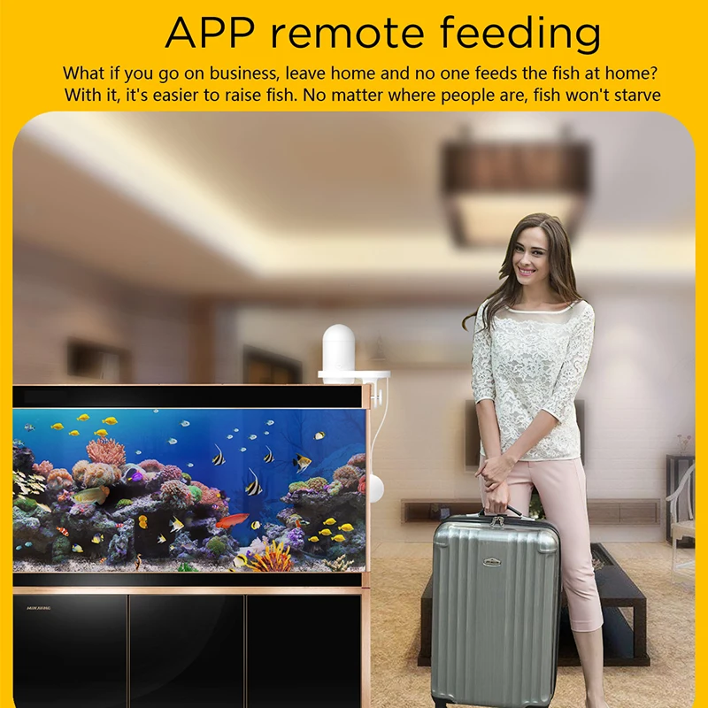 Automatic Fish Tank Feeder with Camera Aquarium Fish Tank Feeder Timing Quantitative Visual Intelligent Feeder