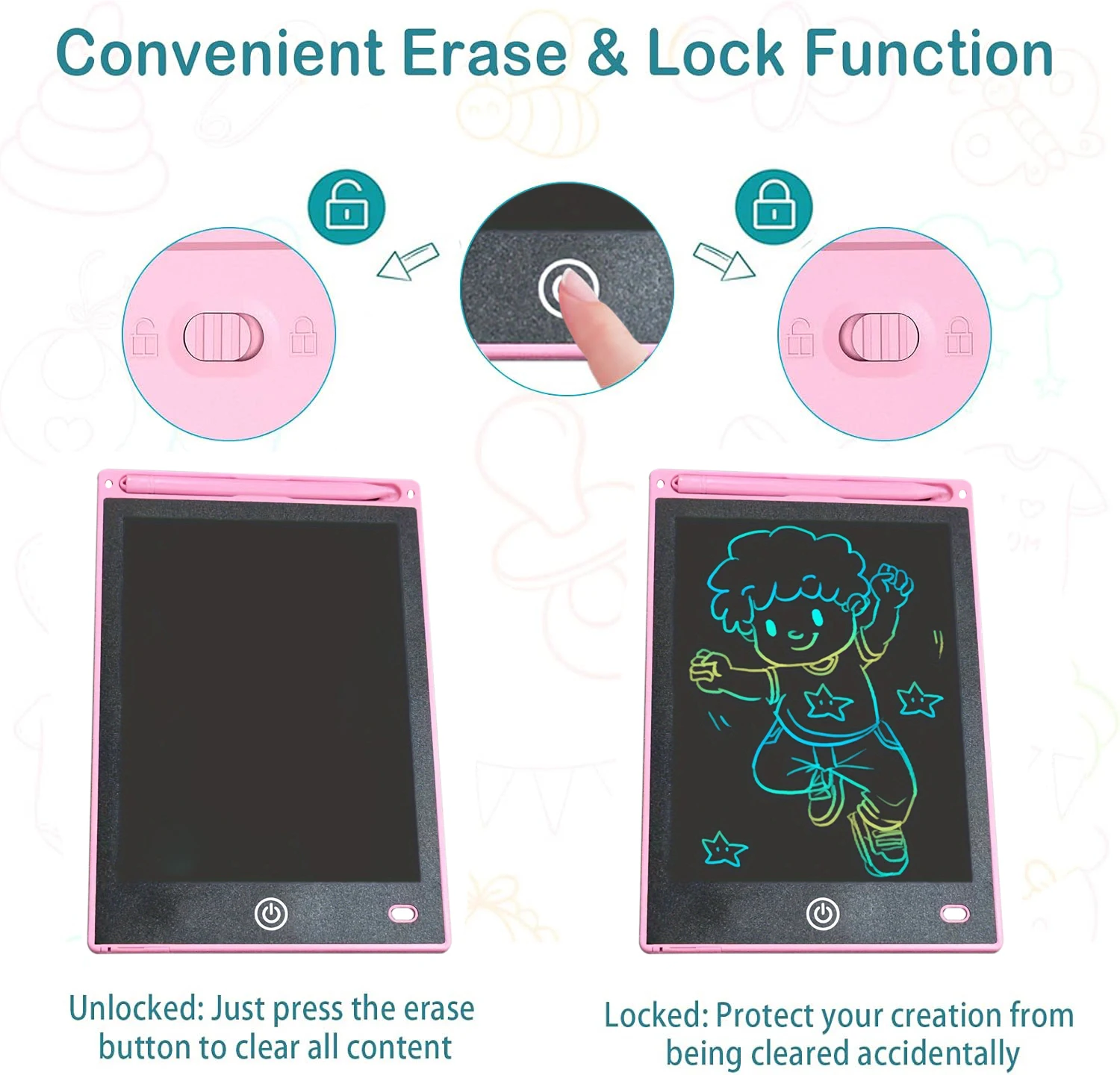 8.5 Inch LCD Writing Graphic Tablet for Kids,Reusable Magic Drawing Board with Stylus,Eco-Friendly Erasable Doodle Pad Toy Gift