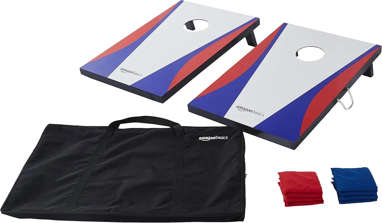 

Portable Cornhole Set with Carrying Case, Blue/Red Outdoor Bean Bag Toss Game for Fun