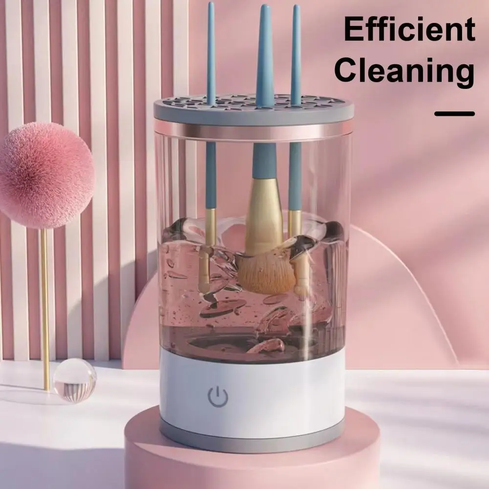 Machine à pinceaux de maquillage, nettoyeur de pinceaux de maquillage électrique automatique avec USB, Rechargeable, 7000 tr/min, multifonction, efficace pour une utilisation facile