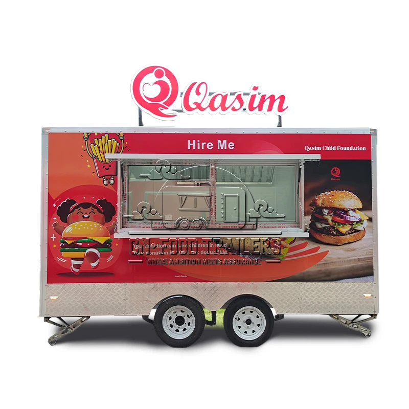 

CN Food Trailer Compact Fast Food Truck for High Traffic Vending Fully Equipped Coffee Machine and Takeout Windows