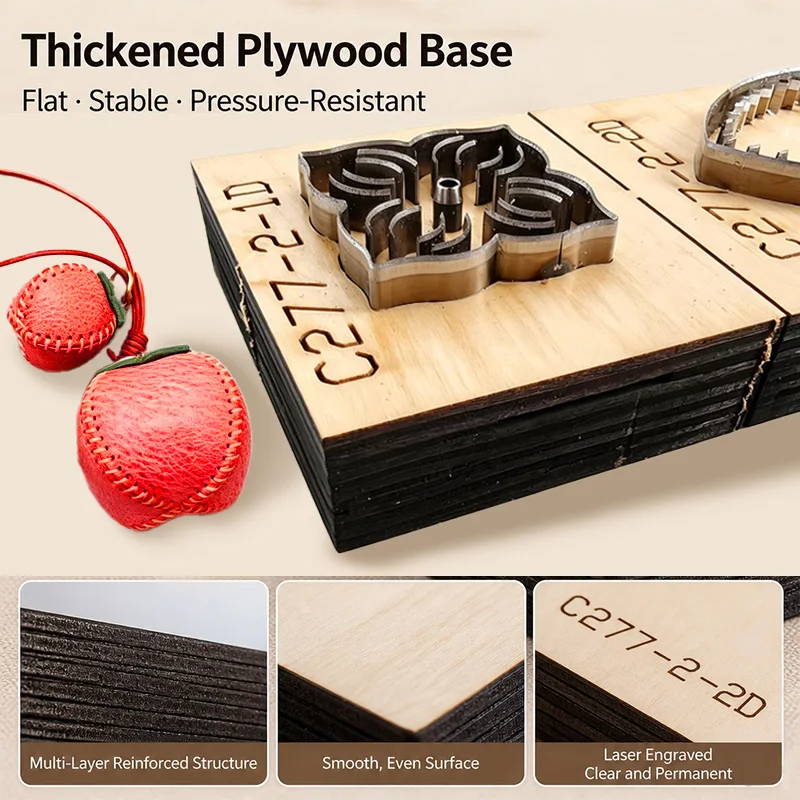 C277 Wooden Cutting Die Set for DIY Leather Goods Keychain Bag Charm Homemade Accessories Special Forming Template - view 2
