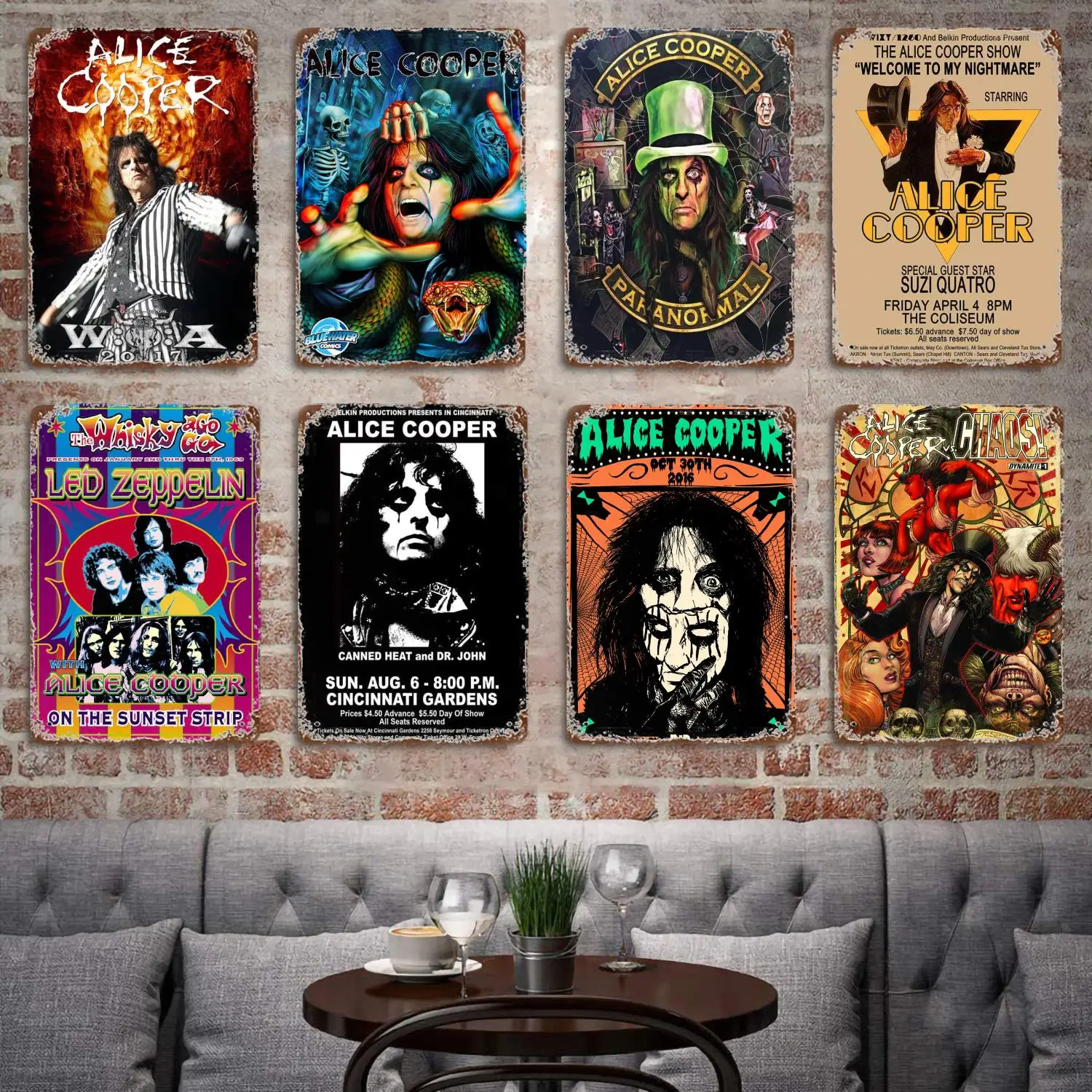 Alice Cooper Classic metal Decor Poster Vintage Tin Sign Metal Sign Decorative Plaque for Pub Bar Man Cave Club Wall Decoration