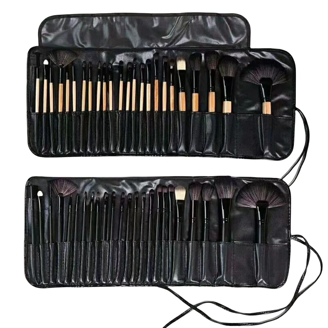 24-delig / zak Professionele make-upborstelsets Cosmetische penselen Wenkbrauwpoeder Foundation Schaduwen Borstel Make-up gereedschap met cadeauzakje