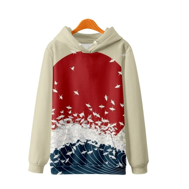 

Japan Cartoon Sun Wave Printed Long Sleeve Pullover Hoodies Casual Men Women Sweatshirt Couple Harajuku Streetwear