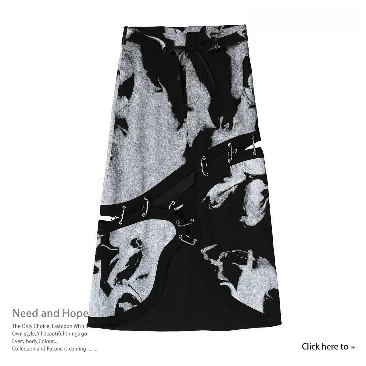 

High Waist Denim Print Patchwork Skirt Women's Autumn Winter Removable Multiwear Vintage Style Midi Skirt