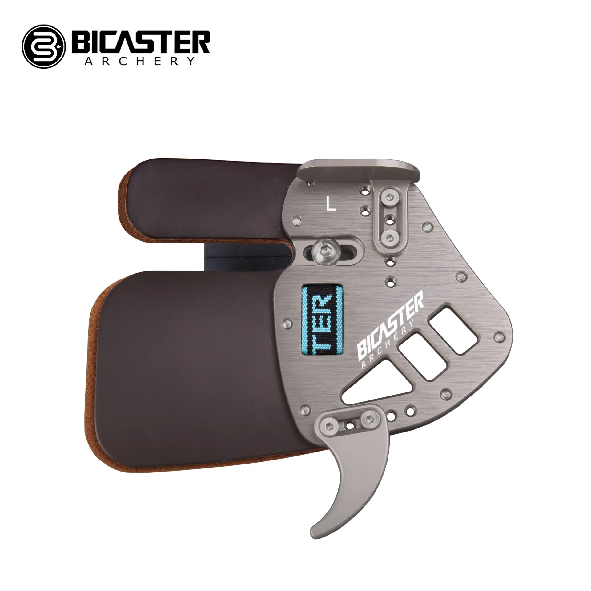 Bicaster Asa Boogschieten Wedstrijd Vinger Tab Bescherming Vervanging Echt Leer + Aluminium Lh/Rh Boog Jacht Accessoire
