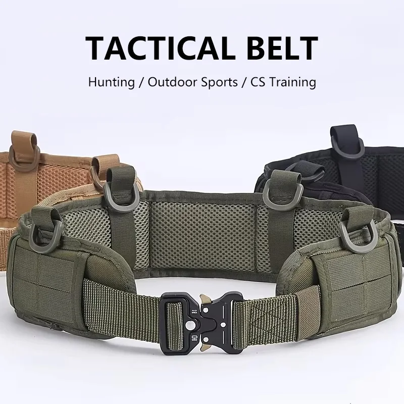 

Outdoor Hunting Tactical Belt MOLLE Multi Functional System Buckle CS Training Waist Cover Nylon Neutral Belt
