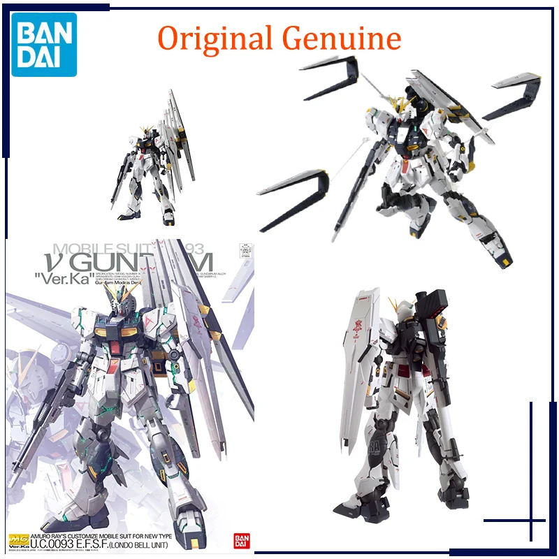 Bandai Anime ν GUNDAM Ver.Ka MG 1/100 Genuine Assembly Model Toys Action Figure Gifts Collectible Ornaments Boys Kids Girls