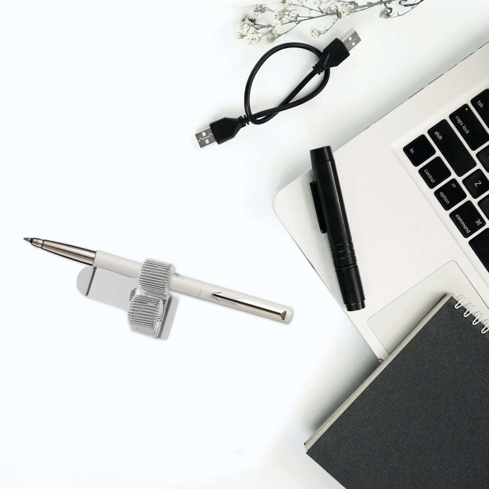 

5Pcs Metal Spring Pen Holder Clips Heavy-Duty Pencil Clips for Notebooks Journals Office Desk Use Notebook Accessories