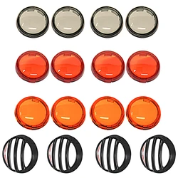 4Pcs Turn Signal Light Indicator Lens Protector Grill Cover For Harley Sportster 883 1200 Touring Road King Dyna Softail