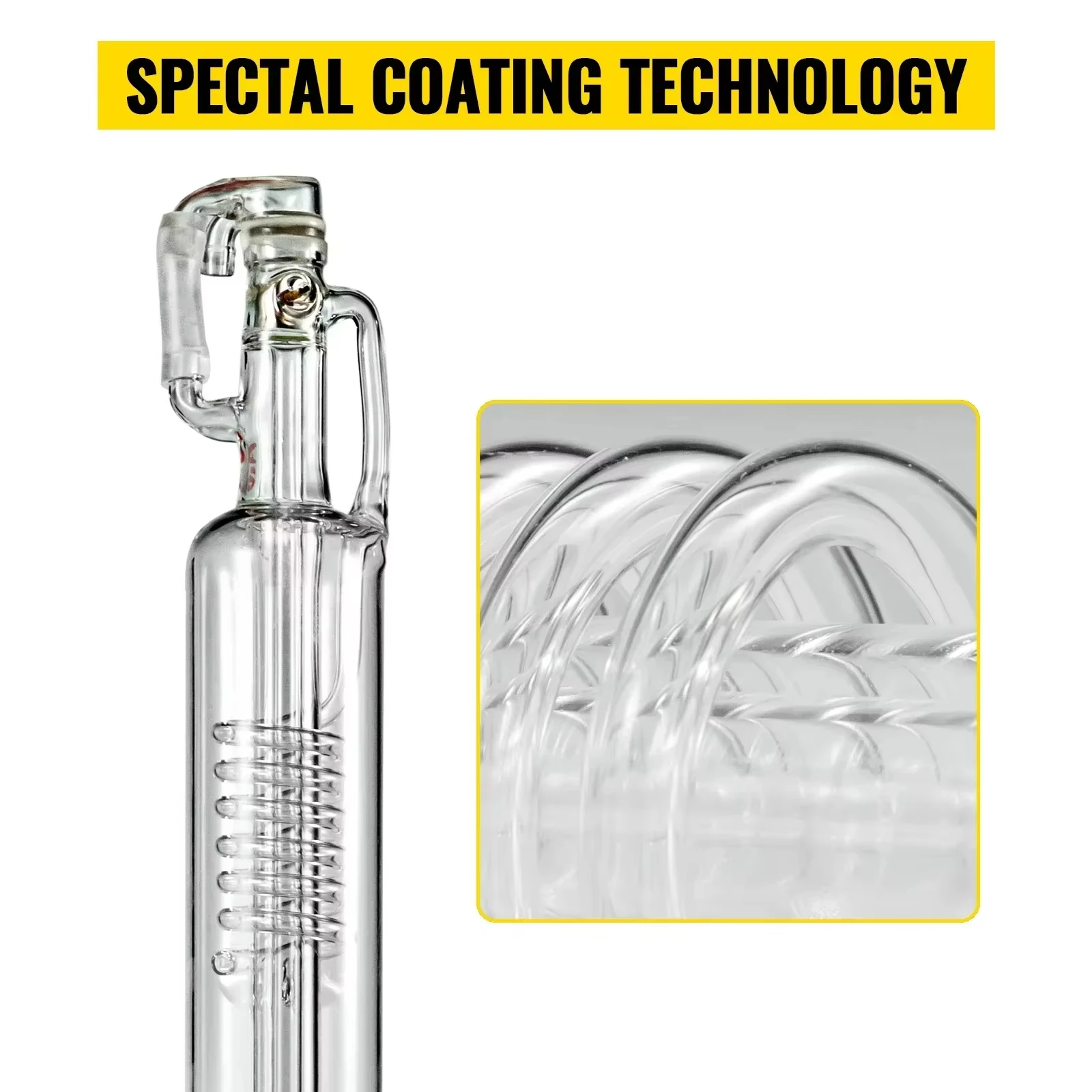 VEVOR CO2 Laser Tube 40-150W 80mm Glass Dia, 700-1830mm Length High-Power Engraving Cutting Machine Long Service Life
