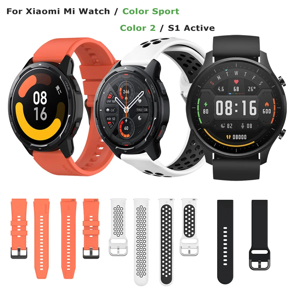 Correa de silicona para Xiaomi Mi Watch, pulsera de repuesto de 22mm, Color 2, deportiva, S1 Pro edition