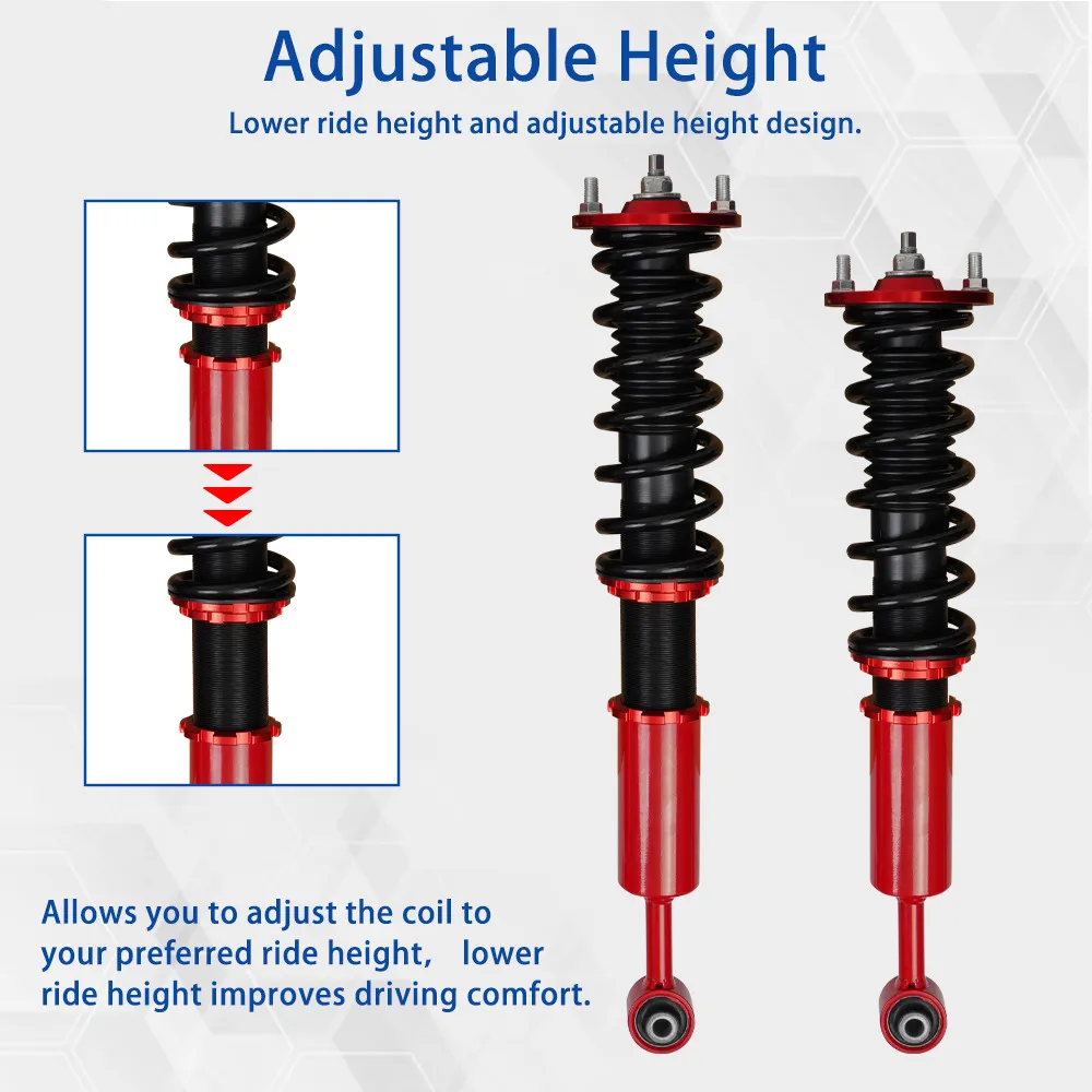 Coilovers Spring Shock Absorber Struts for Honda Accord 2003-2007 for Acura TSX 2004-2008 Adjustable Height Suspension Kit