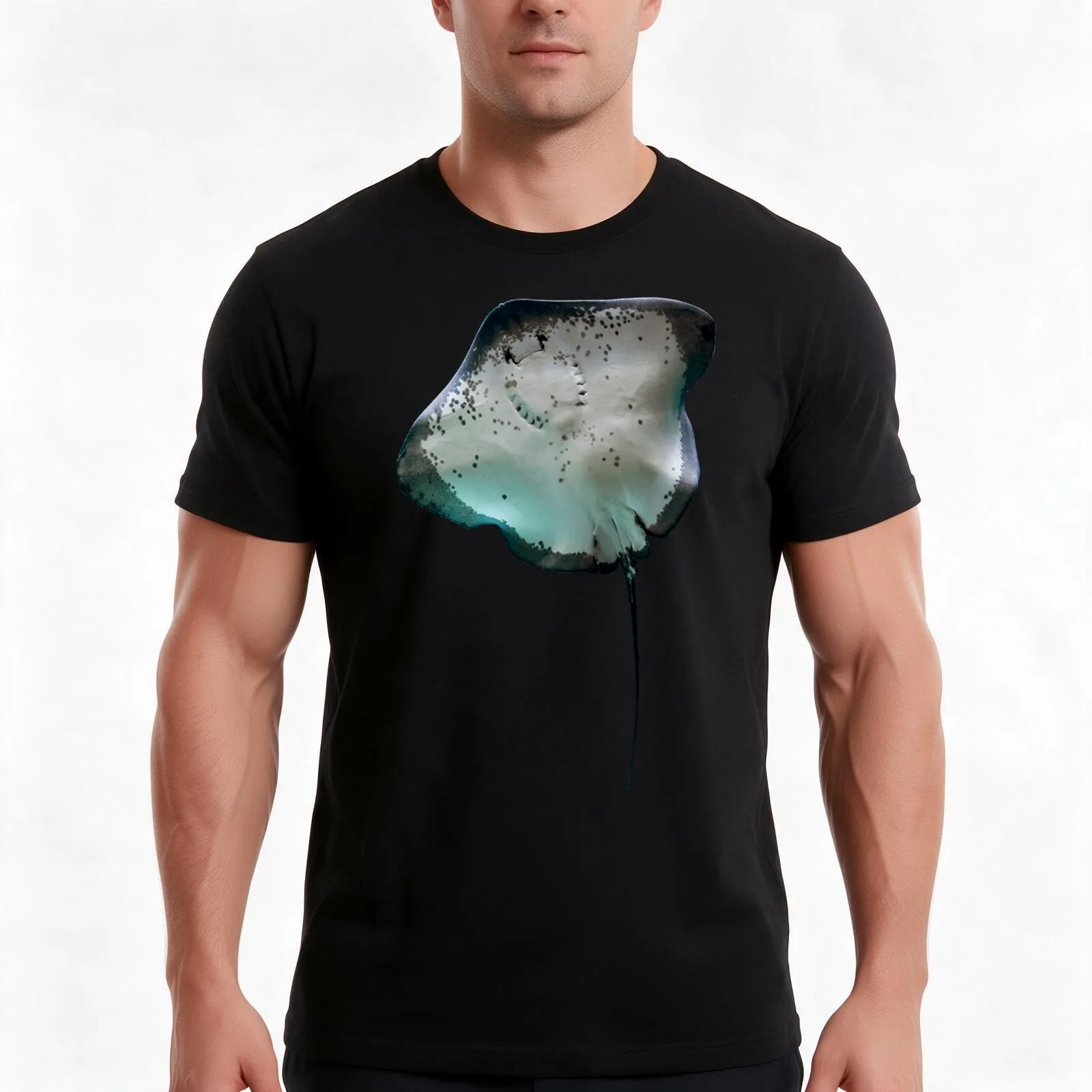 Manta Ray T-Shirt Summer Casual Cotton Tee Oversized Streetwear Tops Vintage Graphic Print Loose Fit Short Sleeve