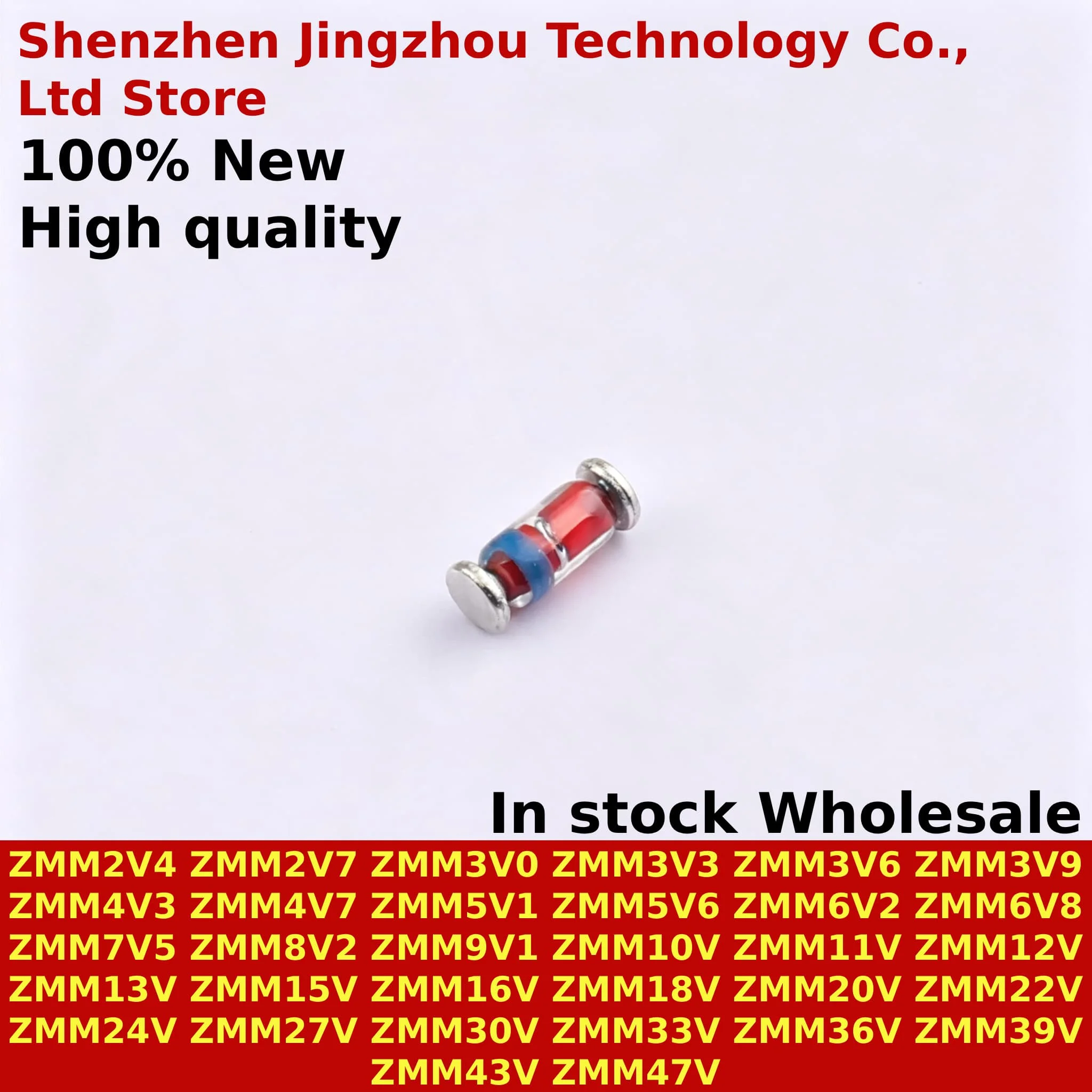 (2500PCS)100%New 1/2W 0.5w Zener diode ZMM 2V4- 47V 3V 3V3 3V9 4V7 5V1 7V5 8V2 10V 12V 15V 16V 18V