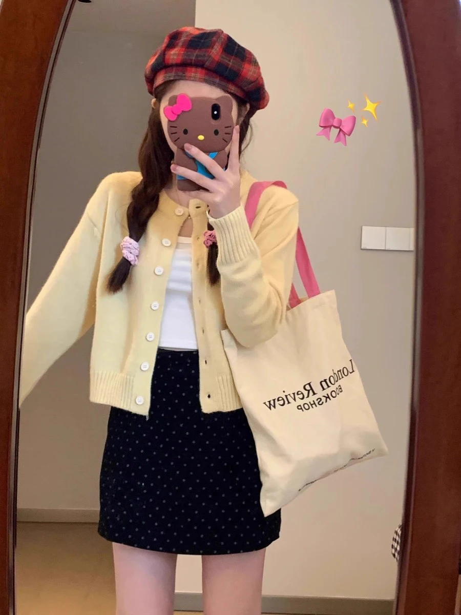 

New Year Knitted Open Cardigan Women's Outerwear Autumn Winter Red Embroidered Sweater Spring Summer Versatile Sli Design