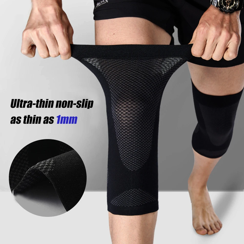 1Pair Knee Pad Compression Sleeve Support Brace Arthritis Sport Fitness Run Protect Summer Male Female Gym Meniscus Injury Pain