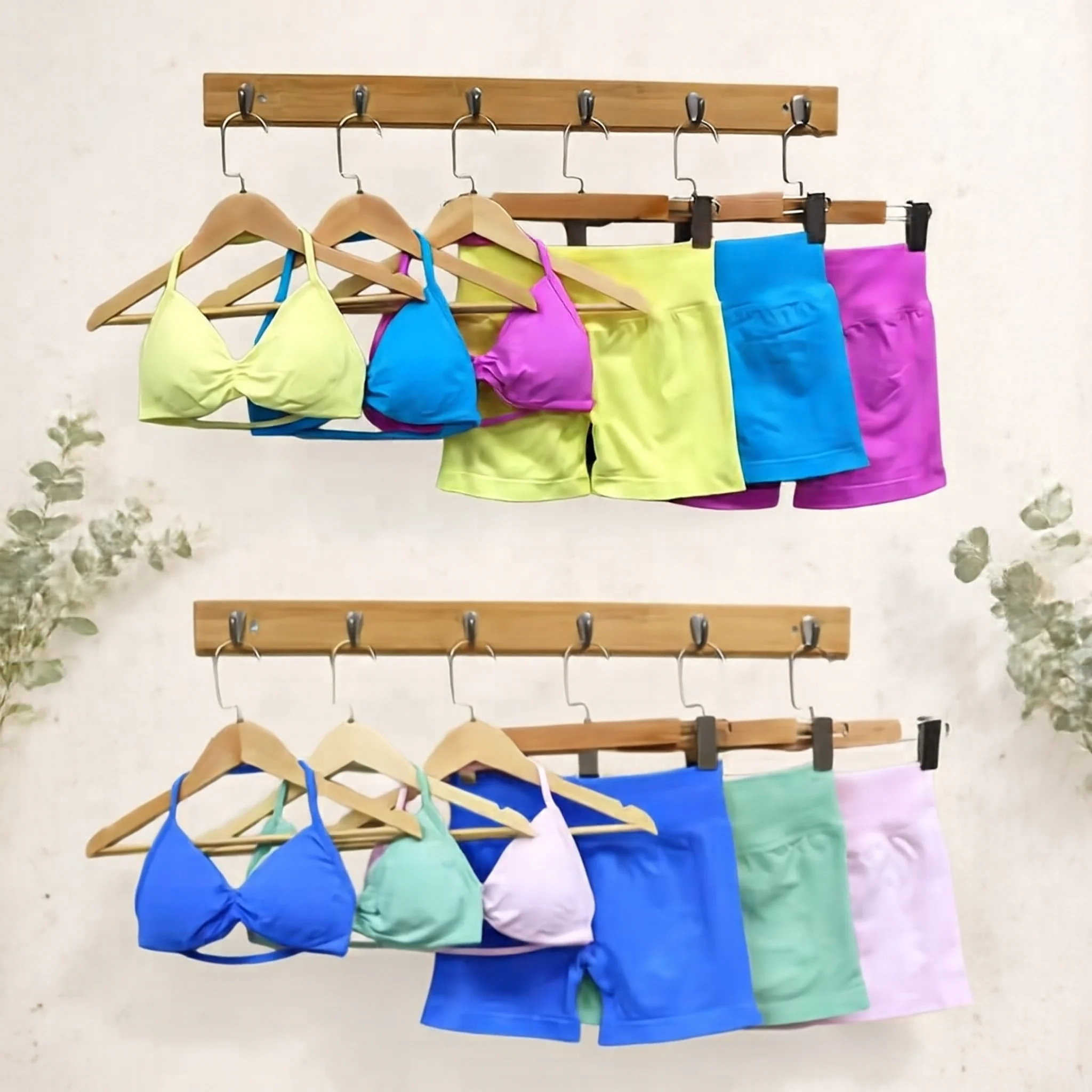 DFYZHE high waist abdominal slimming fitness suit halter neck sports bra elastic shorts women's outdoor sportswear