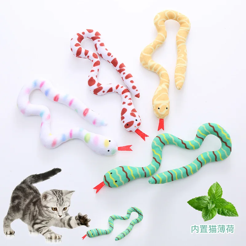 Catnip Toy Interactive Toy Plush Cat Toy Gluttonous Snake Bite-Resistant Molar Interactive Gift for Cat Pet Accessories