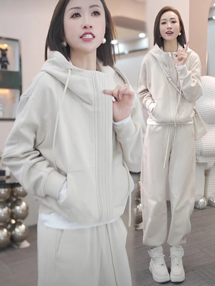 

Faionable Hoodie Sweatirt And Casual Pants Women's Set Autumn 2025 New Arrival High-End Feelings Breathable Medium Thin