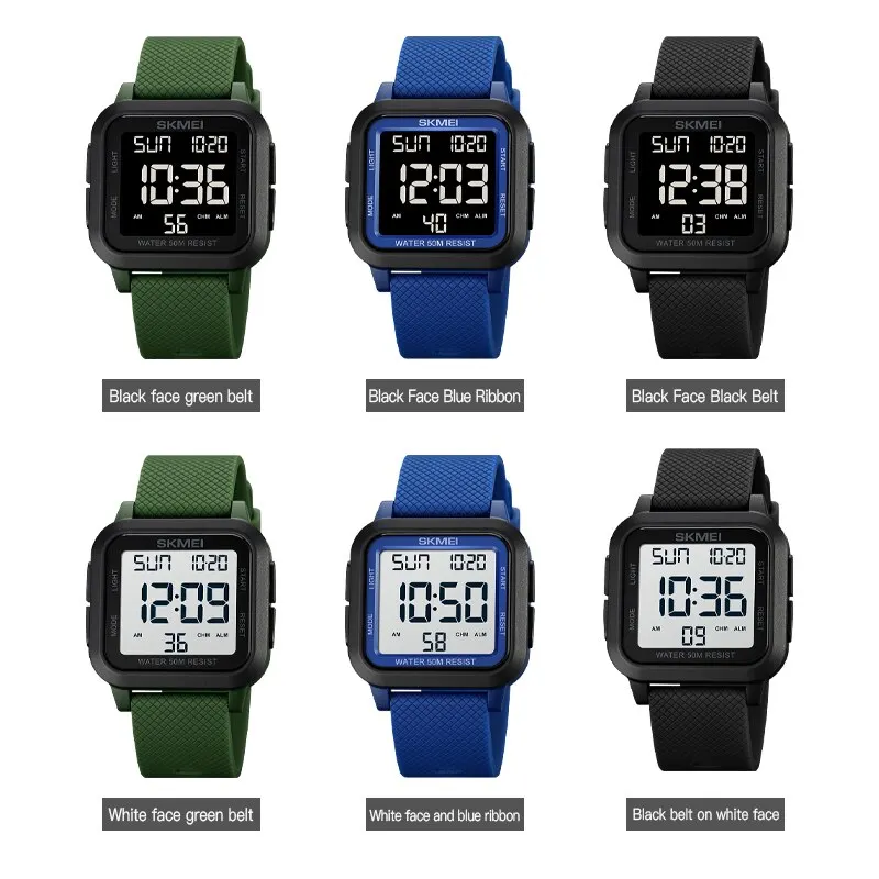 SKMEI Sport Watches Mens Alarm Countdown Clock Male 5Bar Waterproof Military Back Light Shockproof Calender Digital Wristwatch