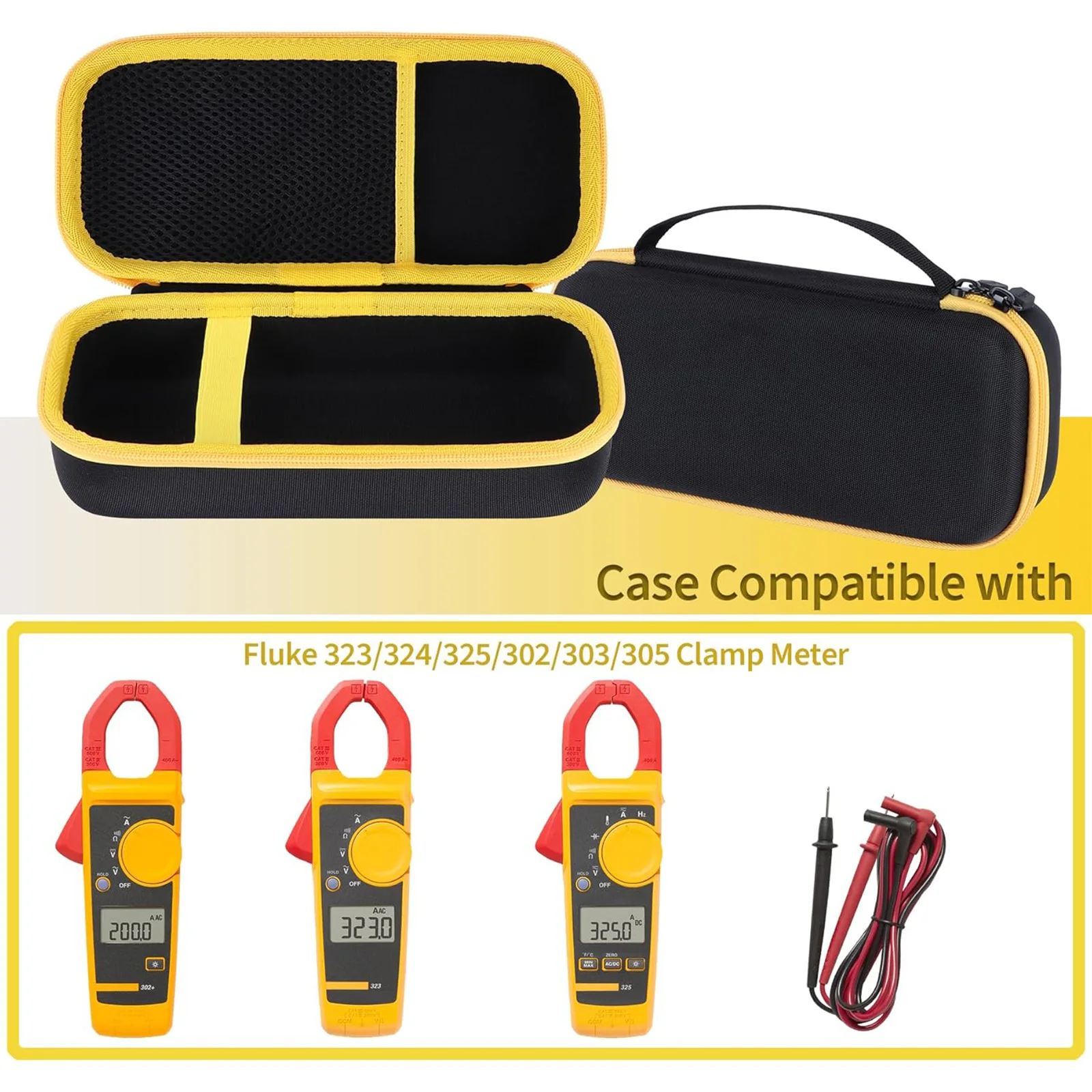 EVA Multimeter Storage Box Fit for Fluke 323/324/325/302 Multimeter Storage Organizer with Portable Handle & Zipper Design