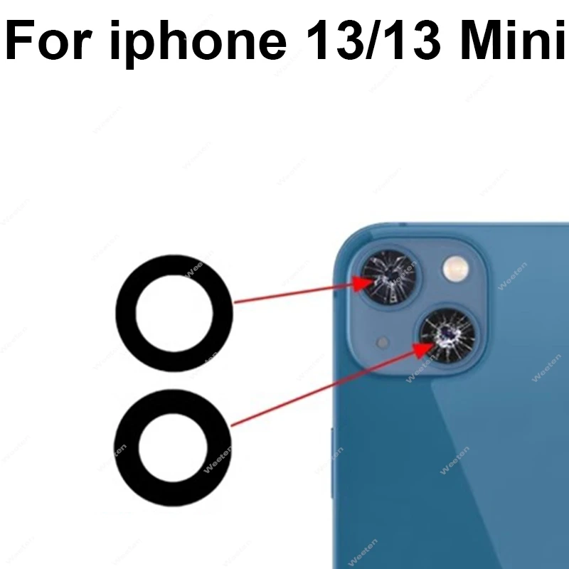 Rear Camera Lens Glass For iphone 11 12 13 14 15 Pro Max 12 13 Mini 14 15 Plus Back Camera Glass Lens with Adhesive Sticker Part