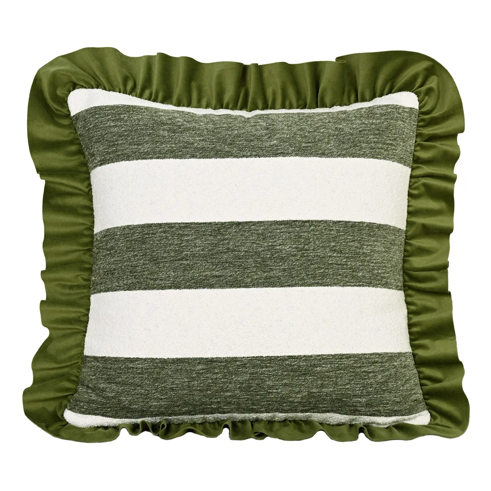 Modern Luxury Green Cushion Cover Granular Texture Fabric Pillow Case for Sofa Vintage Green Geometric Jacquard Decor Home