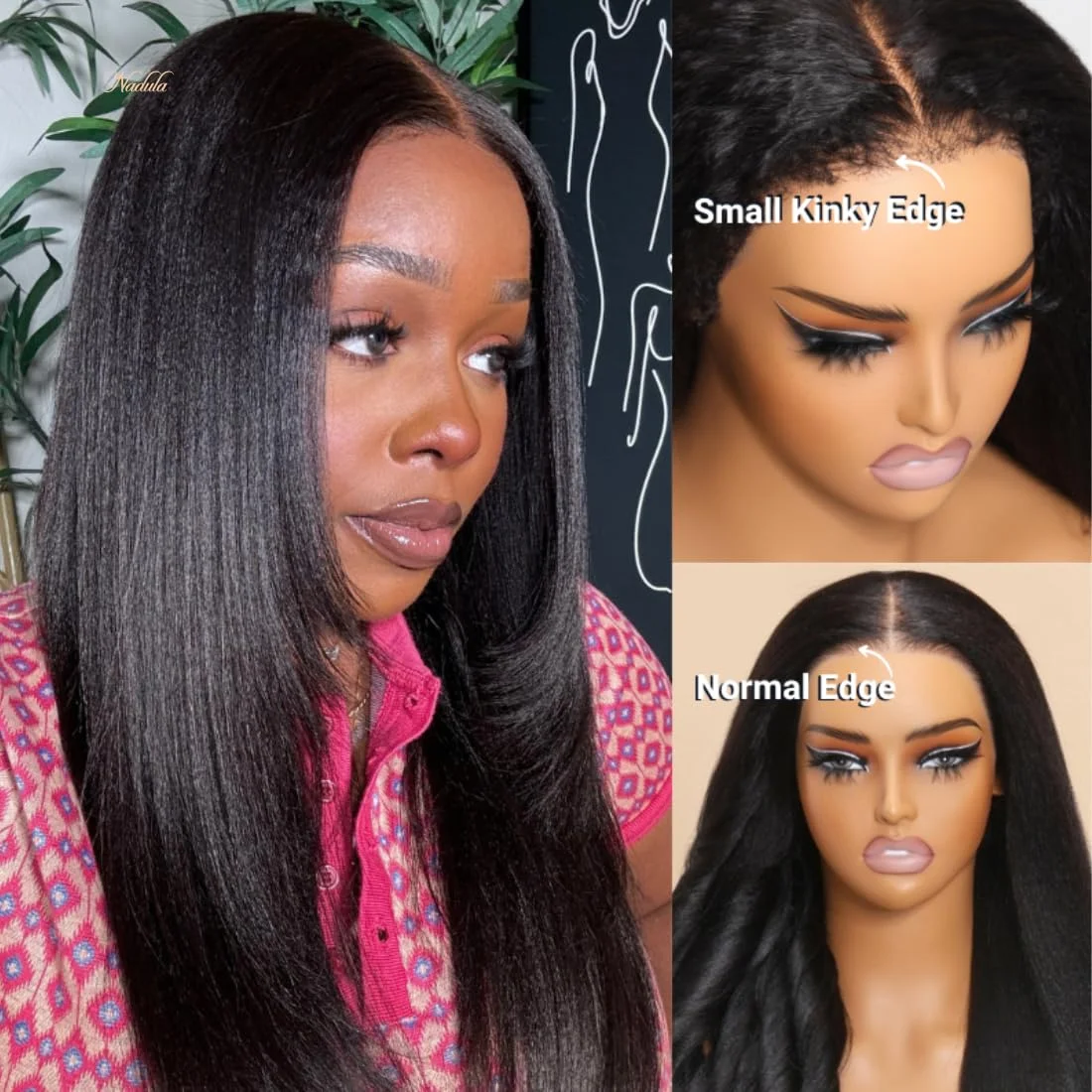 

Kinky Straight Glueless Wig Ready To Wear And Go 13x6 Hd Yaki Straight Lace Front Human Hair Wigs For Women 30 36 Inch 250%