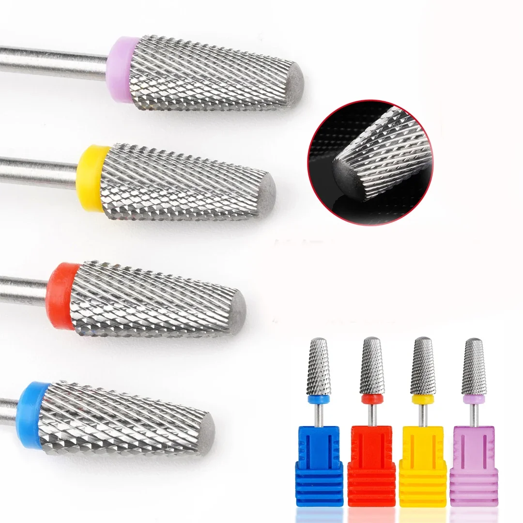 1 قطعة 5 في 1 لقمة ثقب أظافر من الفولاذ التنغستن، لآلة أظافر ملف الأظافر الكهربائية، مجموعة لقمة مثقاب فنية احترافية للأظافر #4