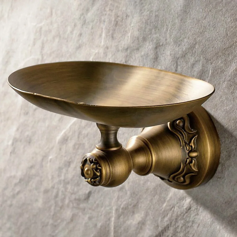 Soap Dishes Antique Brass Soap Basket Wall mounted Soap Dish Bathroom Accessories Toilet Soap Holder zba429