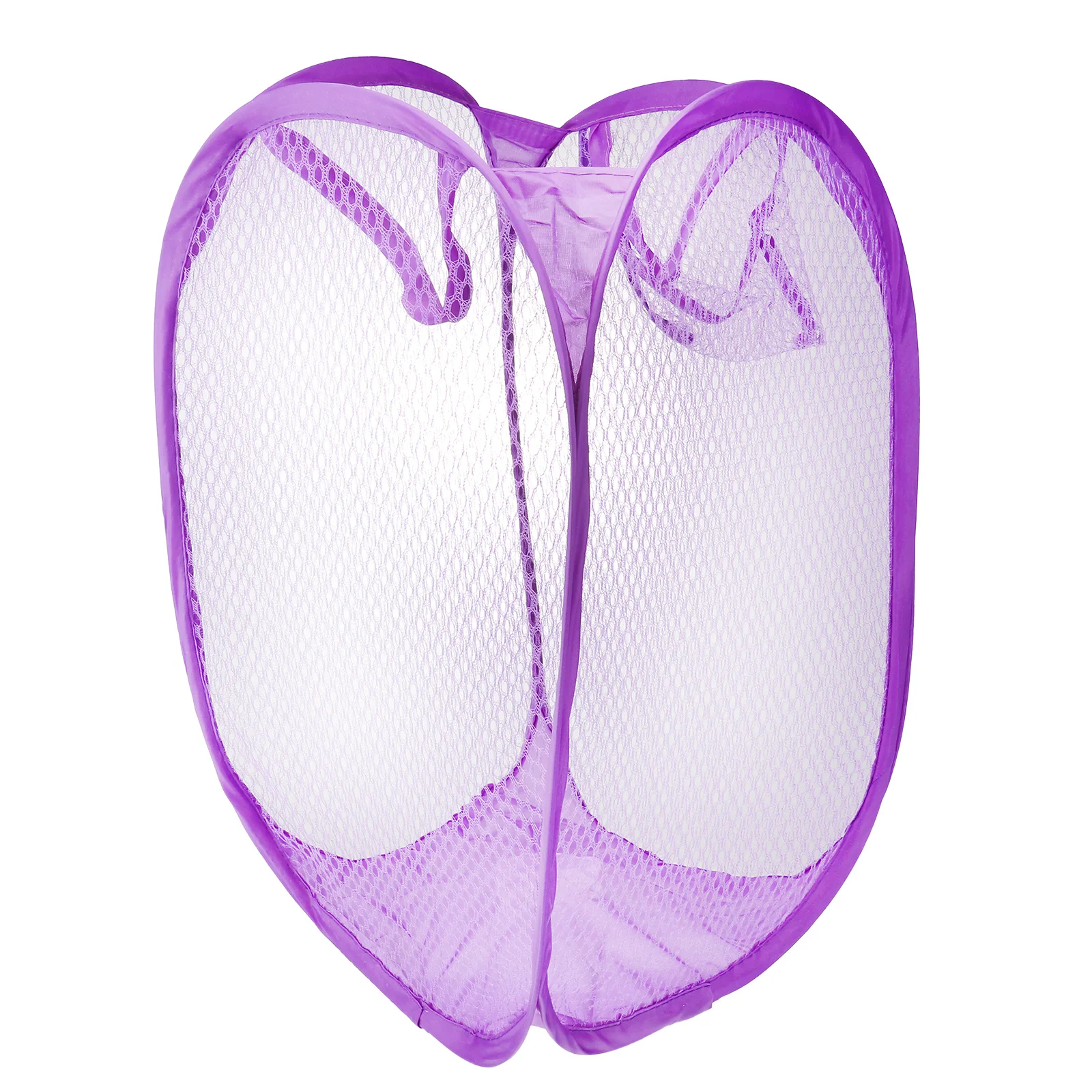 سلة غسيل شبكية سهلة الفتح قابلة للطي، أرجوانية، مسكن جامعي، شقة تخزين للتخييم، مقابض كاملة الحمل قابلة للتنفس #2