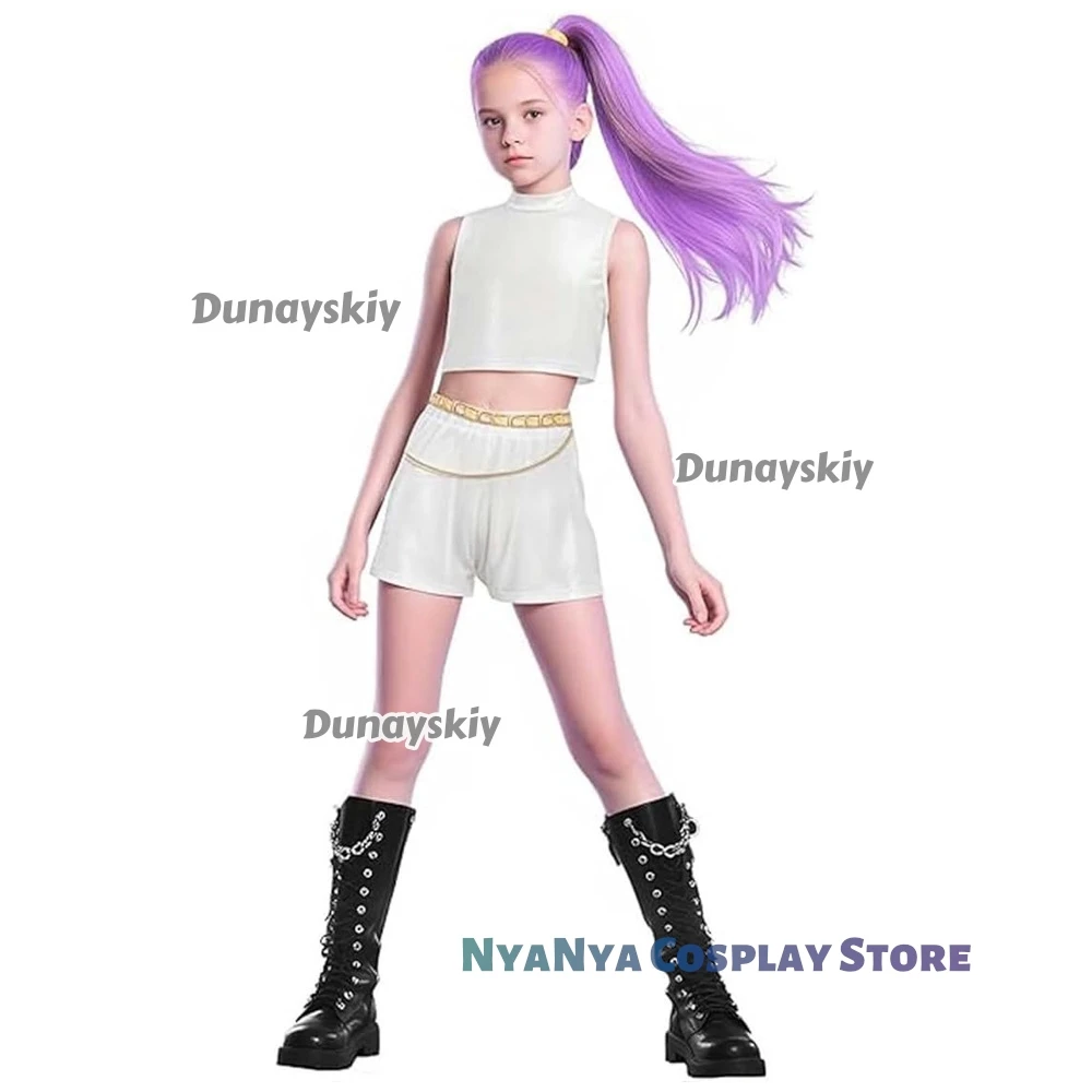 KPop De mon Hunter Girl Group Disfraz Rumi Mira Golden Conjunto de traje de cantante pop con estampado 3D Halloween ktaConjunto completo de Navidad