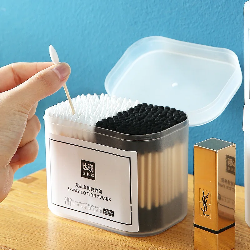 New in 300PCS Disposable Double-Headed Cotton Swab Ear Cleaning Makeup Remover Fine Ear Digging Spoon Household Item