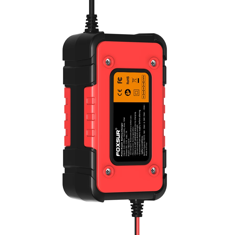 FOXSUR 7A 12V Battery Charger Automatic Car Motorcycle Charger Pulse Repair Deep Cycle For EFB GEL WET AGM Color Screen Display - view 6