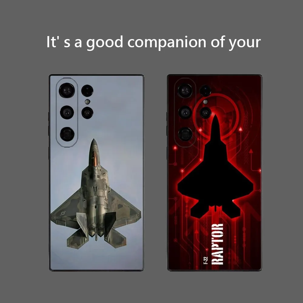 US Airforce F-22 Raptor Phone Case For Samsung Galaxy S25 Ultra S22 S23 S24 Ultra S21 S20 5G Protective Soft Silicone TPU Funda