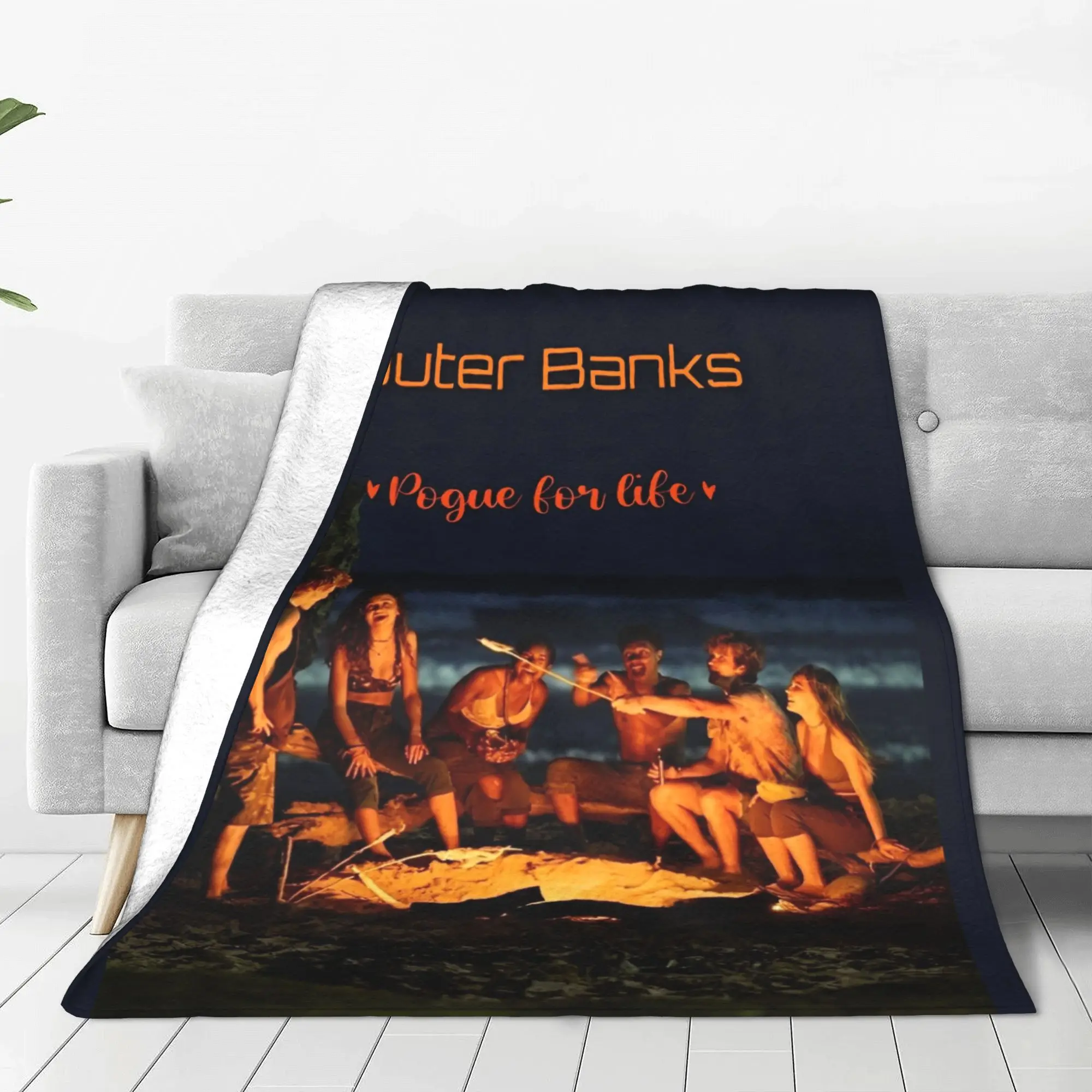 Outerbanks Flannel Blanket TV Series Funny Throw Blankets for Home Hotel Sofa  125*100cm Quilt